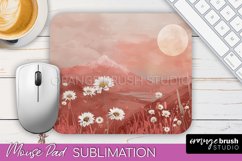 Boho Mouse Pad, Minimalist Landscape Mousepad Sublimation Product Image 1