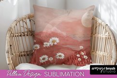 Boho Pillow Cover - Minimalist Landscape Pillow Sublimation Product Image 1