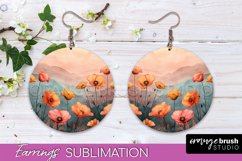 Boho Landscape Round Earring Sublimation, Minimalist Earring Product Image 1