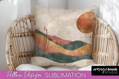 Boho Pillow Cover - Minimalist Landscape Pillow Sublimation Product Image 1