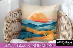 Boho Pillow Cover - Minimalist Landscape Pillow Sublimation Product Image 1