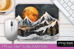 Boho Mouse Pad, Minimalist Landscape Mousepad Sublimation Product Image 1