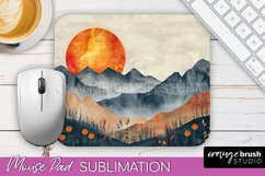 Boho Mouse Pad, Minimalist Landscape Mousepad Sublimation Product Image 1