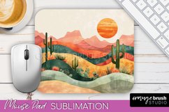 Boho Mouse Pad, Minimalist Landscape Mousepad Sublimation Product Image 1
