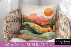 Boho Pillow Cover - Minimalist Landscape Pillow Sublimation Product Image 1
