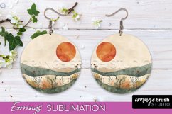 Boho Landscape Round Earring Sublimation, Minimalist Earring Product Image 1