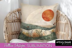 Boho Pillow Cover - Minimalist Landscape Pillow Sublimation Product Image 1