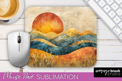 Boho Mouse Pad, Minimalist Landscape Mousepad Sublimation Product Image 1