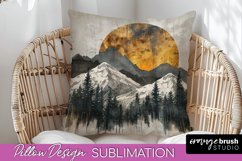Boho Pillow Cover - Minimalist Landscape Pillow Sublimation Product Image 1