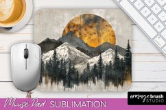 Boho Mouse Pad, Minimalist Landscape Mousepad Sublimation Product Image 1