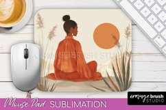 Boho Mouse Pad, Minimalist Landscape Mousepad Sublimation Product Image 1