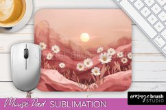 Boho Mouse Pad, Minimalist Landscape Mousepad Sublimation Product Image 1