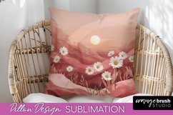 Boho Pillow Cover - Minimalist Landscape Pillow Sublimation Product Image 1