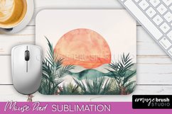 Boho Mouse Pad, Minimalist Landscape Mousepad Sublimation Product Image 1