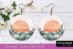Boho Landscape Round Earring Sublimation, Minimalist Earring Product Image 1