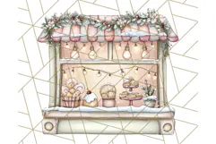Christmas Sweet Shoppe Clipart PNG, Pastel Bakery Art Product Image 2