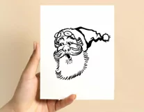 Santa face Christmas svg, png Santa print for Cricut Product Image 6