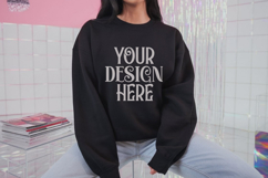 Black Gildan 18000 Mockup, Gildan Sweatshirt Mockup Product Image 1