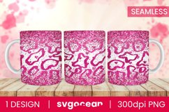 Pink Leopard Print Mug Wrap | Sublimation | Valentines Day Product Image 1