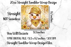 Cute Goose 20 OZ Skinny Tumbler Wrap Sublimation Png. Product Image 5