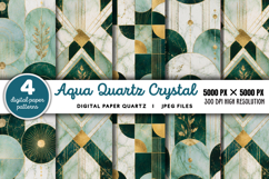 Aqua Quartz Crystal Digital Paper JPG Product Image 1