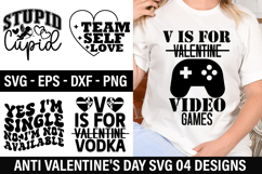Anti Valentine's Day SVG Design - yes i'm single no i m not Product Image 1