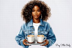 Coffee Shop Girls Clipart PNG Product Image 1