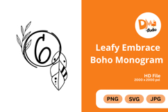 Leafy Embrace Boho Monogram Product Image 1
