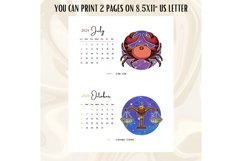 2024 Printable Zodiac Calendar Set Horoscope Themed Monthly Product Image 5