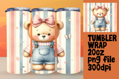 SLEEK 20oz PNG Tumbler Artwork , Teddy Bear Product Image 1