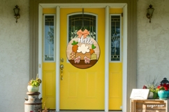 Hello Bunny Door Hanger Laser Cut | Wooden Door Sign Product Image 6