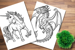 10 Mythical Creatures &amp; Fantasy Worlds Coloring Icons PNG Product Image 6