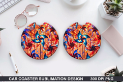 4th Of July Car Coaster Sublimation| 4th Of July Coaster PNG Product Image 1