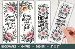 Growth Quote Floral Bookmark Sublimation Product Image 1