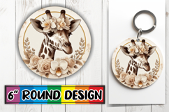 Joyful Round Coaster Sublimation, Giraffe Product Image 1