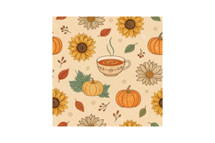 Vintage Sunflower Cafe Autumn Seamless Pattern Product Image 6