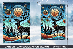 Deer Garden Flag Sublimation| Christmas Garden Flag PNG Product Image 1