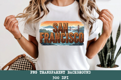 San Francisco PNG, Vintage Golden Gate Bridge Sublimation Product Image 6
