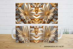 3D Gold Flowers Mug ug Wrap | Sublimation Coffee Cup Product Image 8