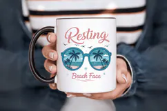 Resting beach face PNG, Summer PNG Sublimation Design Product Image 6