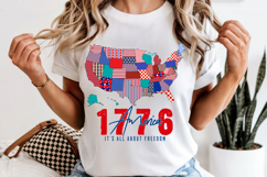 All About Freedom PNG, 1776 USA Map Patriotic Sublimation Product Image 6