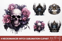 Watercolor Necromancer Witch Sublimation Clipart Product Image 1