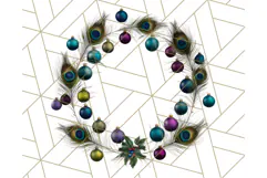 Peacock Christmas Clipart in Jewel Tones, Christmas Png Product Image 2