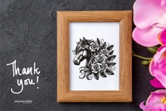 Elegant Horse Head with Roses Vector Product Image 6