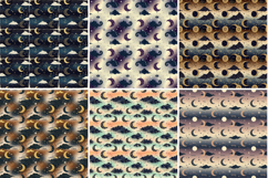 Celestial Gold &amp; Midnight Blue Digital Paper,Gold Foil Moon Product Image 6