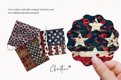 Seamless Cottagecore Patriotic Leopard Print Digital Paper Product Image 3