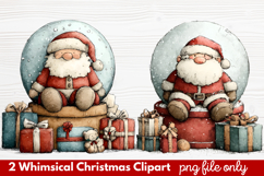 2 Whimsical Christmas Clipart | Cute Holiday PNG Set Product Image 1