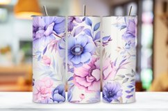 Watercolor Floral Symphony Tumbler Wrap, Seamless PNG Wrap