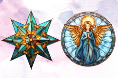 Stained Glass Christmas Ornaments Bundle, Stained Glass PNG Product Image 7