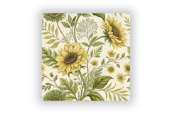 Sunflower Toile Digital Paper Pack, Vintage Floral Toile Product Image 5